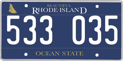 RI license plate 533035