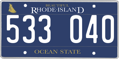 RI license plate 533040