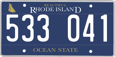 RI license plate 533041