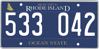 RI license plate 533042