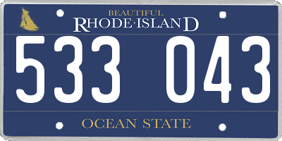 RI license plate 533043