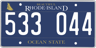 RI license plate 533044