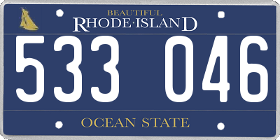 RI license plate 533046