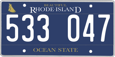 RI license plate 533047