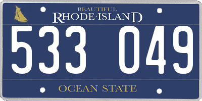 RI license plate 533049
