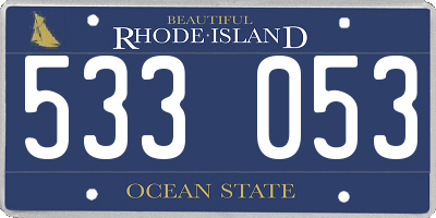 RI license plate 533053