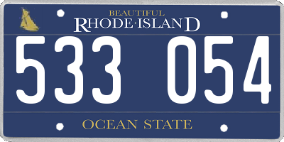 RI license plate 533054