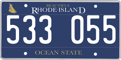 RI license plate 533055
