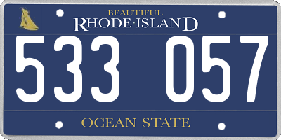RI license plate 533057