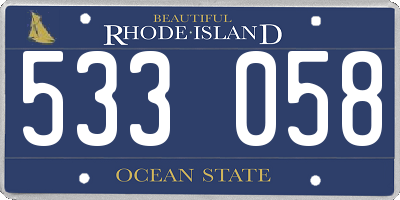 RI license plate 533058