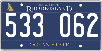 RI license plate 533062