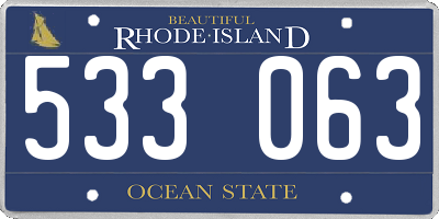 RI license plate 533063