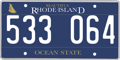 RI license plate 533064