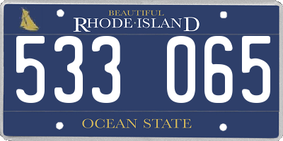 RI license plate 533065