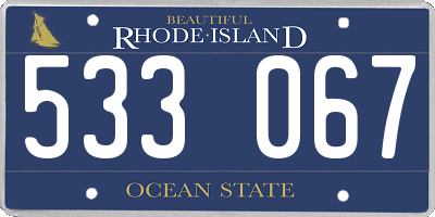 RI license plate 533067