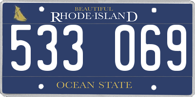 RI license plate 533069