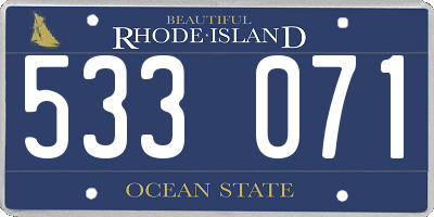 RI license plate 533071