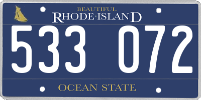 RI license plate 533072