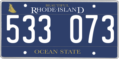 RI license plate 533073