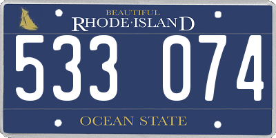 RI license plate 533074