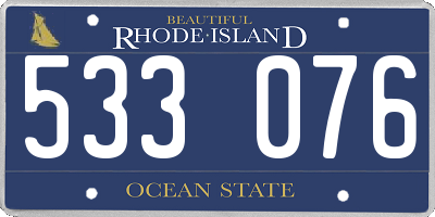 RI license plate 533076