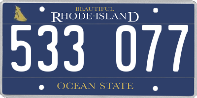 RI license plate 533077