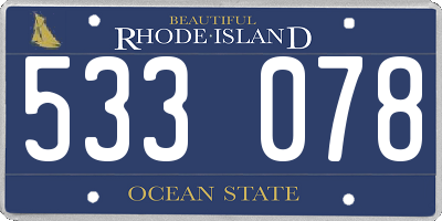 RI license plate 533078