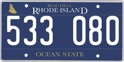 RI license plate 533080
