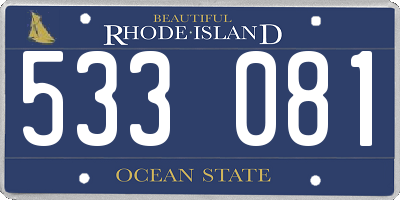 RI license plate 533081