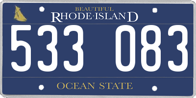 RI license plate 533083