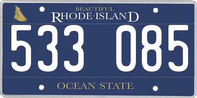 RI license plate 533085