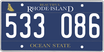 RI license plate 533086