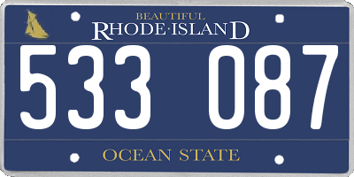 RI license plate 533087