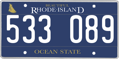 RI license plate 533089