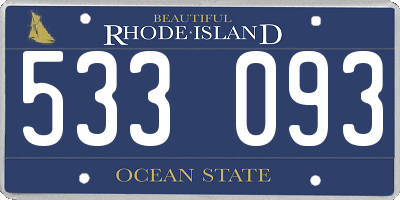 RI license plate 533093