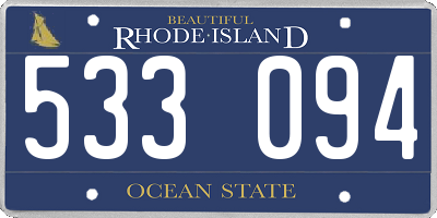 RI license plate 533094