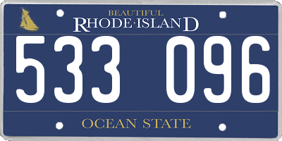 RI license plate 533096