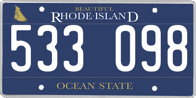 RI license plate 533098