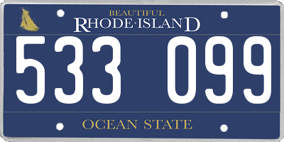 RI license plate 533099