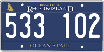 RI license plate 533102