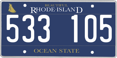 RI license plate 533105