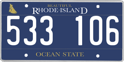 RI license plate 533106