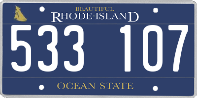 RI license plate 533107