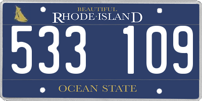 RI license plate 533109