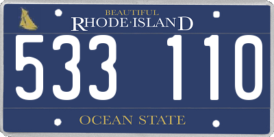 RI license plate 533110