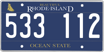 RI license plate 533112