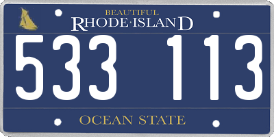 RI license plate 533113