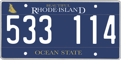 RI license plate 533114