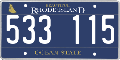RI license plate 533115