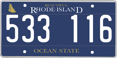 RI license plate 533116